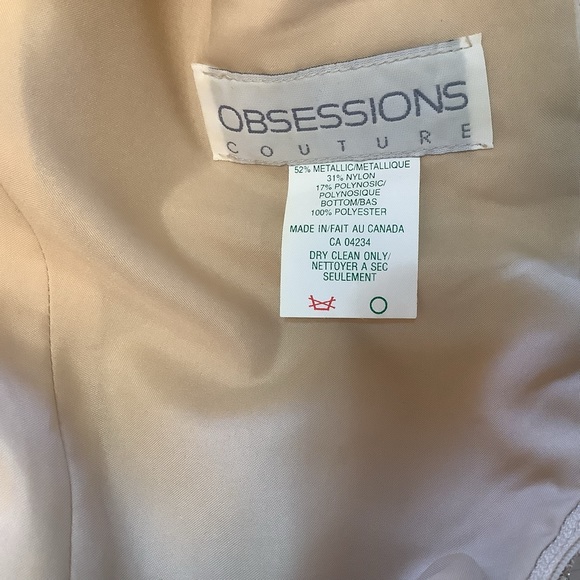 Obsessions Couture Dress Women’s Size 14 Lace Metallic Maxi Formal - Picture 5 of 9